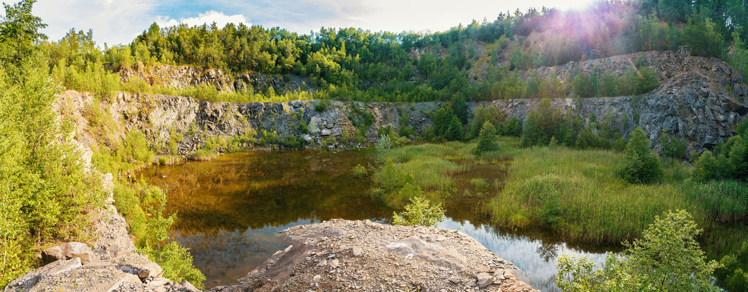 abandoned flooded quarry, Czech republic